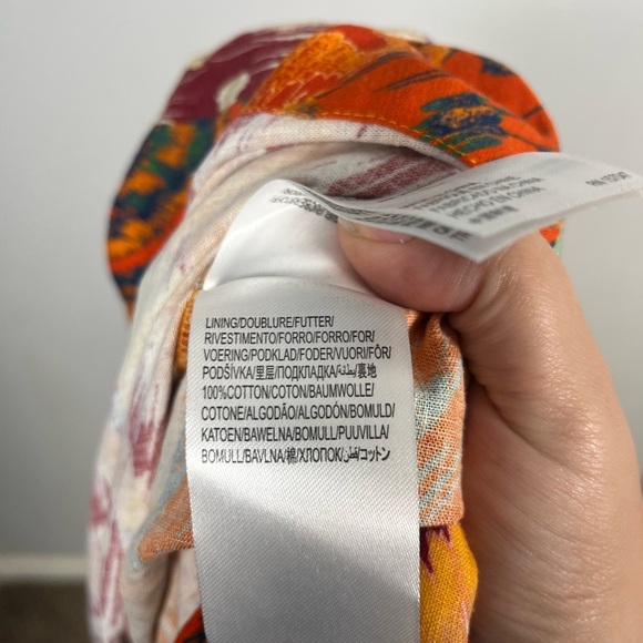 Farm Rio x Anthropologie Sleeveless Midi Dress new size large orange drop waist - Picture 12 of 12